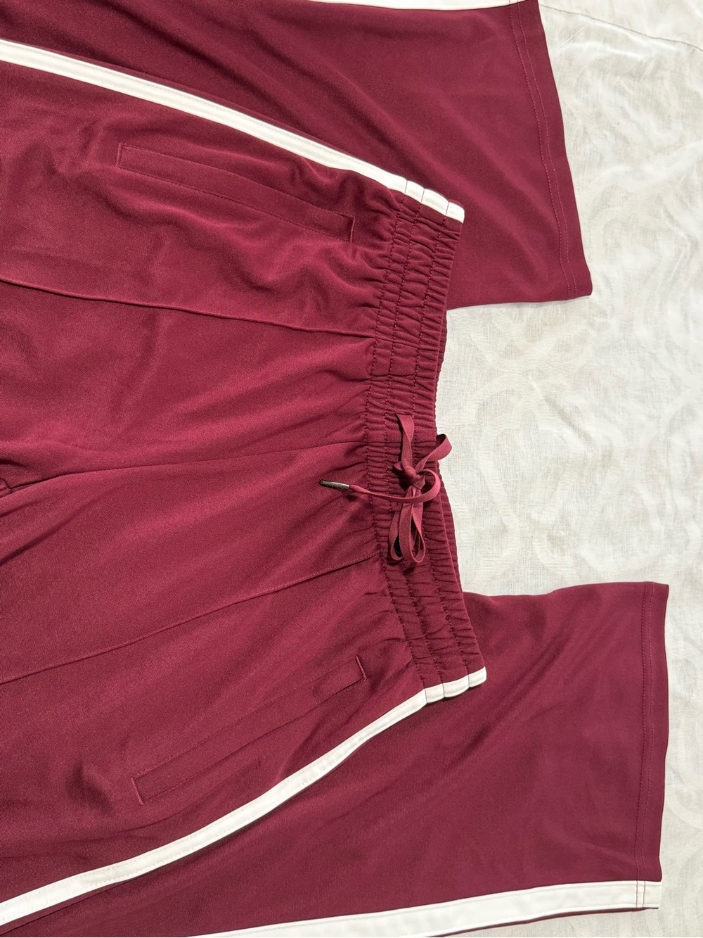 Women's Maroon Track Pants with Side Stripe - Brand Unspecified - Picture 7 of 8